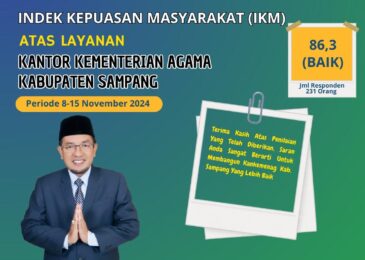 Hasil Survey Kepuasan Masyarakat : 86 % Masyarakat Puas Dengan Layanan Kemenag Sampang